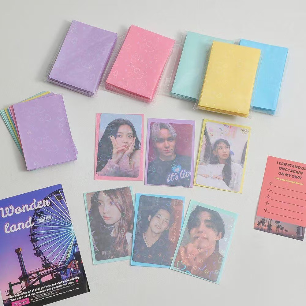 50pcs Laser Heart Card 61x91mm - Card Penny Sleeve 评论和价格