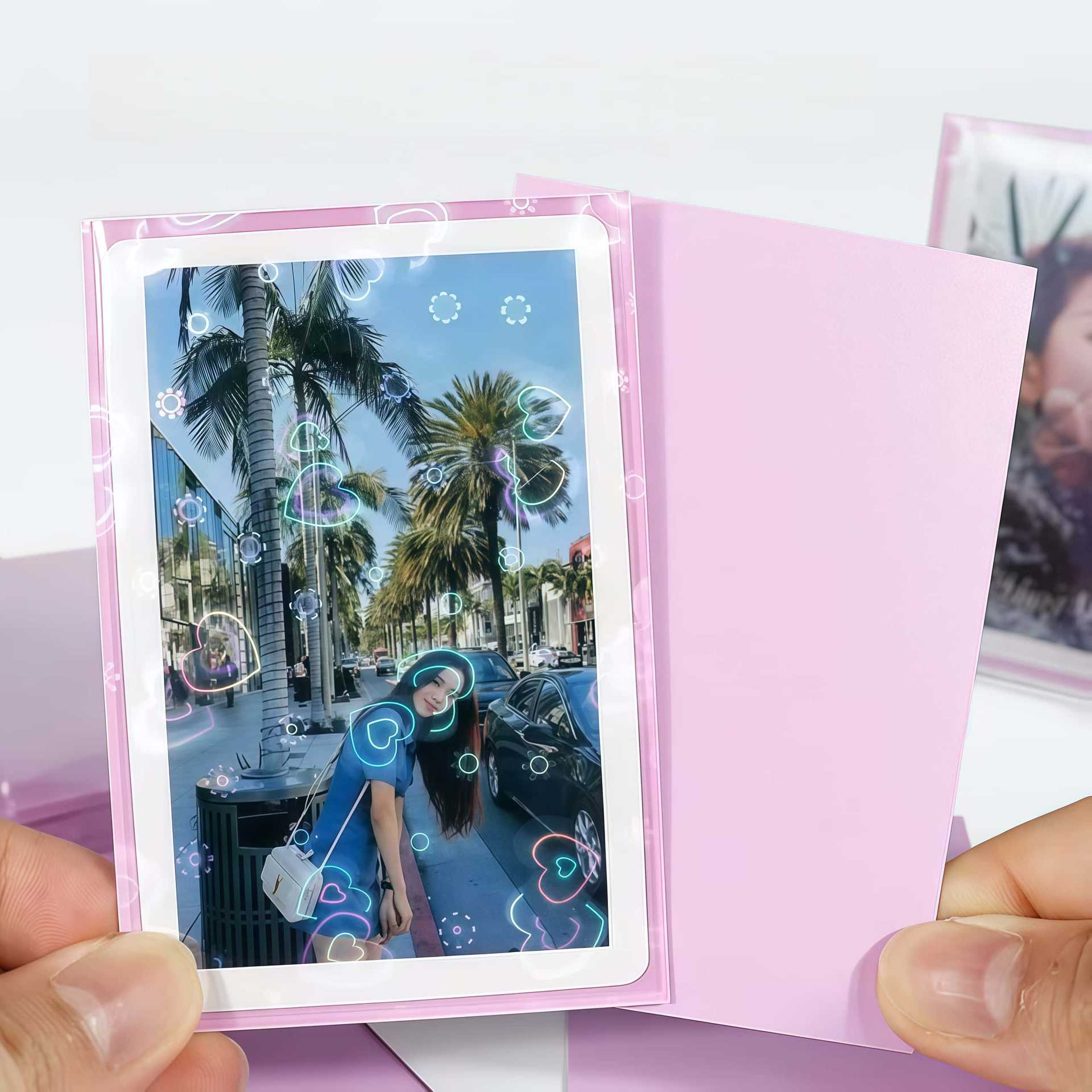 50pcs Laser Heart Card 61x91mm - Card Penny Sleeve 评论和价格