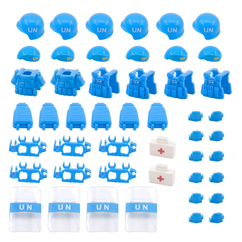 UN peacekeeping Forc Beret Bul - Lego Minifigure Holder 评论和价格
