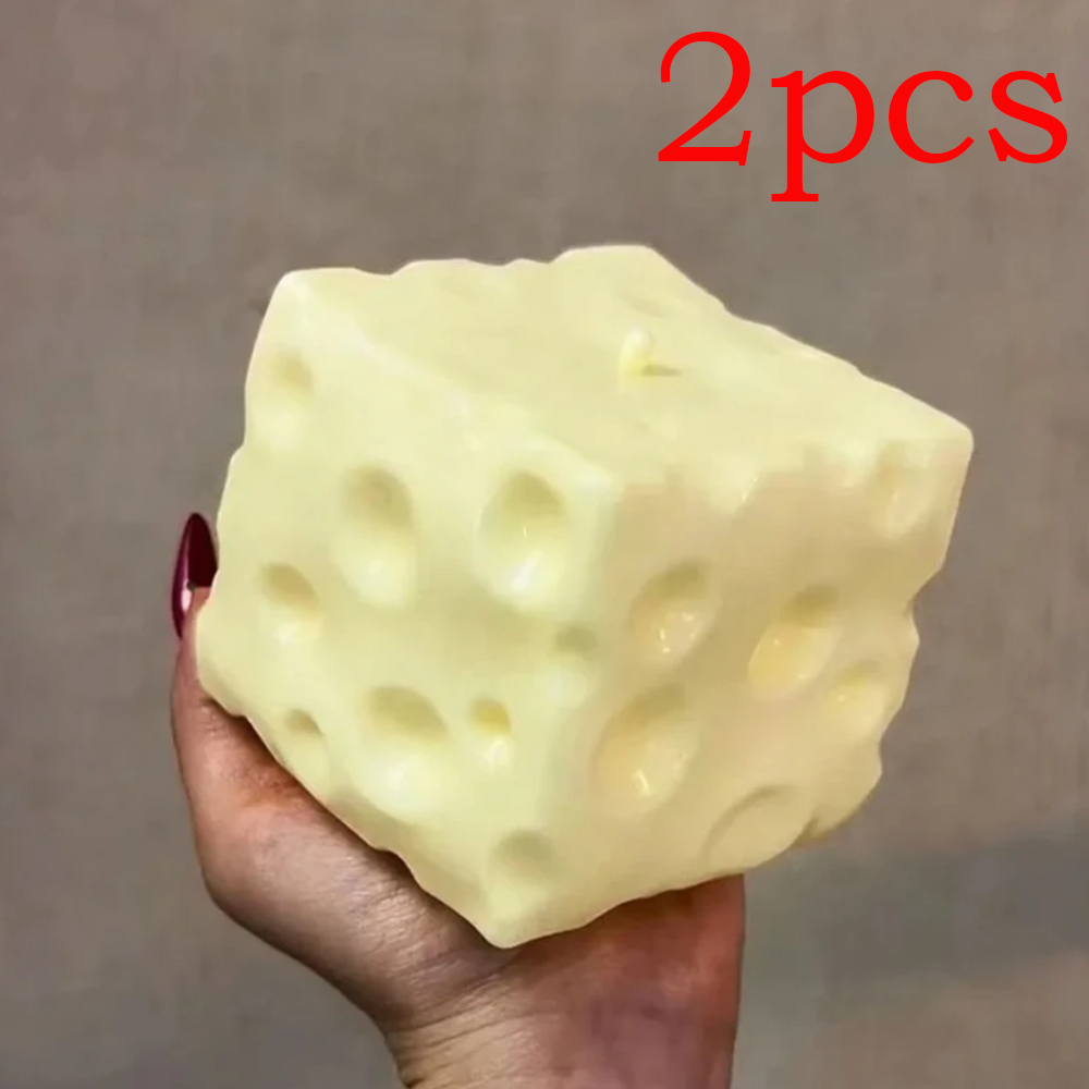 ◑Jumbo Cheese Cube Stress Ball - Fidget Cube Original 评论和价格