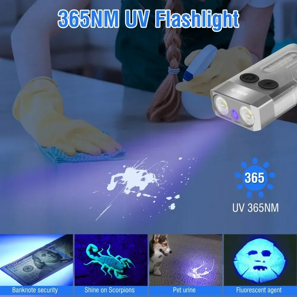 BORUiT V10 Keychain UV LED EDC - Fidget Cube Original 评论和价格