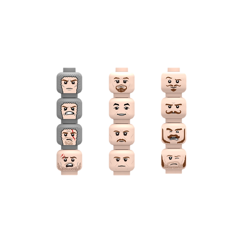 Injured Emotional Face Heads B - Lego Minifigure Holder 评论和价格